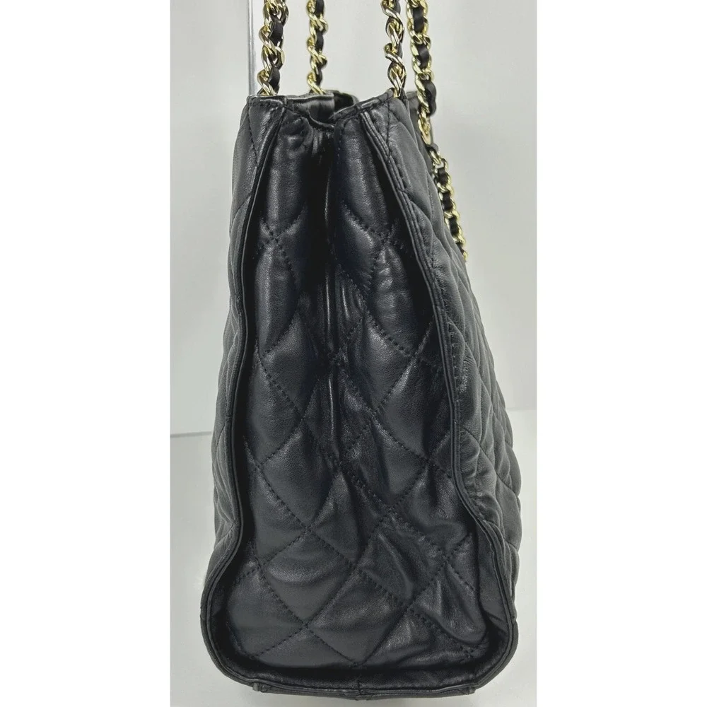 Michael Kors Satchel Susannah Leather Quilted Double Handle Large Black CLEAN A+